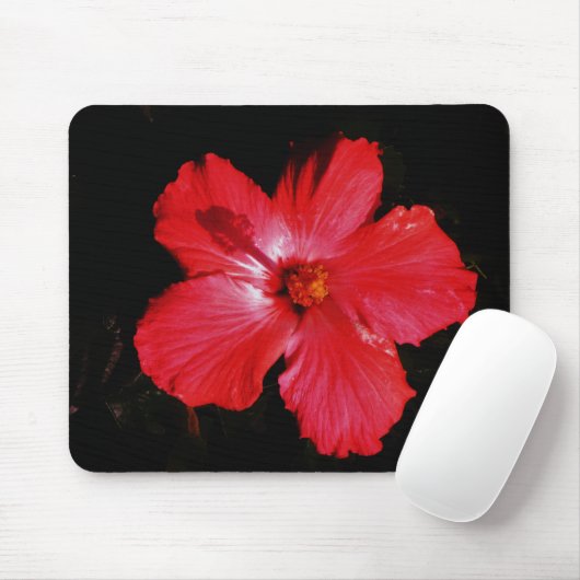 Roter Hibiskus Mousepad (Mit Mouse)