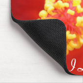 Roter Hibiskus Mousepad - Ihr Text! (Ecke)