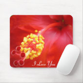 Roter Hibiskus Mousepad - Ihr Text! (Mit Mouse)