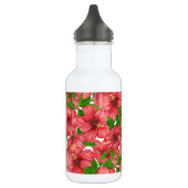 Roter Hibiskus Muster II Edelstahlflasche (Links)
