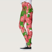 Roter Hibiskus Muster II Leggings (Links)
