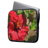Roter Hibiskus Notebook-Tasche Laptopschutzhülle (Vorderseite Links)