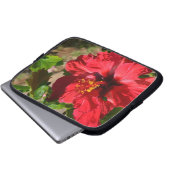 Roter Hibiskus Notebook-Tasche Laptopschutzhülle (Vorne Knopf)