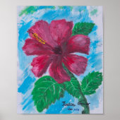 roter Hibiskus Poster (Vorne)