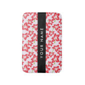 Roter Hibiskus, Rote Blume, Ihr Name Badematte (Vorderseite Vertikal)