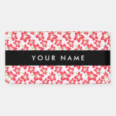 Roter Hibiskus, Rote Blume, Ihr Name Banner (Horizontal)