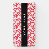 Roter Hibiskus, Rote Blume, Ihr Name Banner (Vertikal)