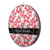 Roter Hibiskus, Rote Blume, Ihr Name Dartscheibe (Vorderseite rechts)