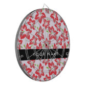 Roter Hibiskus, Rote Blume, Ihr Name Dartscheibe (Vorderseite Links)