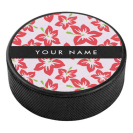 Roter Hibiskus, Rote Blume, Ihr Name Eishockey Puck