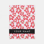 Roter Hibiskus, Rote Blume, Ihr Name Fleecedecke (Vorderseite)