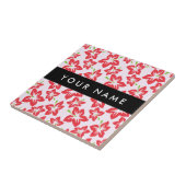 Roter Hibiskus, Rote Blume, Ihr Name Fliese (Seite)