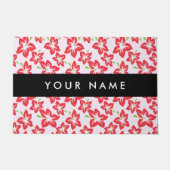 Roter Hibiskus, Rote Blume, Ihr Name Fußmatte (Vorderseite)