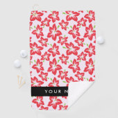 Roter Hibiskus, Rote Blume, Ihr Name Golfhandtuch (Insitu)