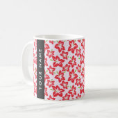 Roter Hibiskus, Rote Blume, Ihr Name Kaffeetasse (Vorderseite Links)