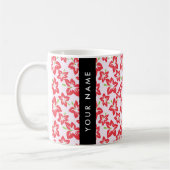 Roter Hibiskus, Rote Blume, Ihr Name Kaffeetasse (Links)