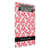 Roter Hibiskus, Rote Blume, Ihr Name Mini Klemmbrett (Schrägansicht)