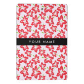 Roter Hibiskus, Rote Blume, Ihr Name Mini Klemmbrett (Rückseite)