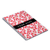 Roter Hibiskus, Rote Blume, Ihr Name Notizblock (Rechte Seite)