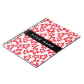 Roter Hibiskus, Rote Blume, Ihr Name Notizblock (Linke Seite)