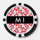 Roter Hibiskus, Rote Blume, Ihr Name Pokerchips (Vorderseite)