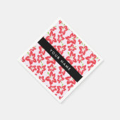 Roter Hibiskus, Rote Blume, Ihr Name Serviette (Ecke)