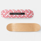 Roter Hibiskus, Rote Blume, Ihr Name Skateboard (Horizontal)