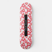 Roter Hibiskus, Rote Blume, Ihr Name Skateboard (Vorderseite)