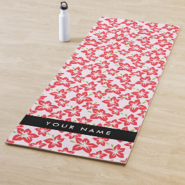 Roter Hibiskus, Rote Blume, Ihr Name Yogamatte