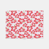 Roter Hibiskus, rote Blume, Muster von Blume Fleecedecke (Vorderseite (Horizontal))