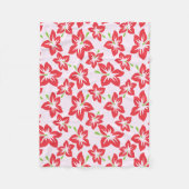 Roter Hibiskus, rote Blume, Muster von Blume Fleecedecke (Vorderseite)