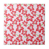 Roter Hibiskus, rote Blume, Muster von Blume Fliese (Vorderseite)