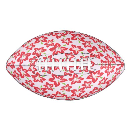 Roter Hibiskus, rote Blume, Muster von Blume Football (Vorderseite)