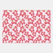 Roter Hibiskus, rote Blume, Muster von Blume Geschenkpapier Set (Vorderseite 2)