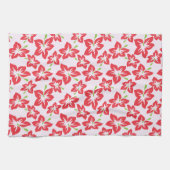 Roter Hibiskus, rote Blume, Muster von Blume Geschirrtuch (Horizontal)