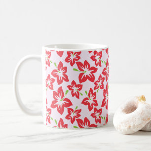 Roter Hibiskus, rote Blume, Muster von Blume Kaffeetasse