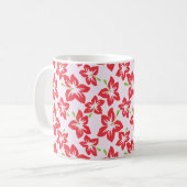 Roter Hibiskus, rote Blume, Muster von Blume Kaffeetasse (Vorderseite Links)
