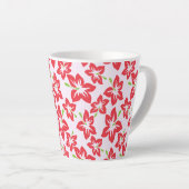 Roter Hibiskus, rote Blume, Muster von Blume Milchtasse (Rechte Ecke)