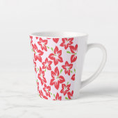 Roter Hibiskus, rote Blume, Muster von Blume Milchtasse (Rechts)