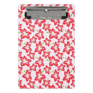 Roter Hibiskus, rote Blume, Muster von Blume Mini Klemmbrett