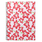 Roter Hibiskus, rote Blume, Muster von Blume Notizblock (Vorderseite)