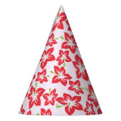 Roter Hibiskus, rote Blume, Muster von Blume Partyhütchen (Links)