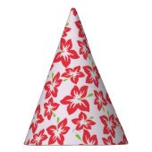 Roter Hibiskus, rote Blume, Muster von Blume Partyhütchen (Rechts)