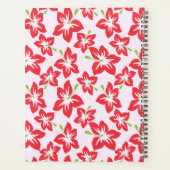 Roter Hibiskus, rote Blume, Muster von Blume Planer (Rückseite)