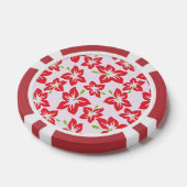Roter Hibiskus, rote Blume, Muster von Blume Pokerchips (Einzeln)