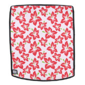 Roter Hibiskus, rote Blume, Muster von Blume Rucksack (Abnehmbare Front)