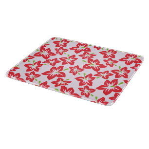Roter Hibiskus, rote Blume, Muster von Blume Schneidebrett