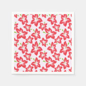 Roter Hibiskus, rote Blume, Muster von Blume Serviette (Vorderseite)