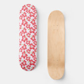 Roter Hibiskus, rote Blume, Muster von Blume Skateboard (Vorderseite)