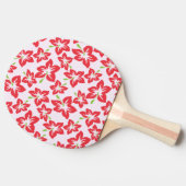 Roter Hibiskus, rote Blume, Muster von Blume Tischtennis Schläger (Seitenansicht)